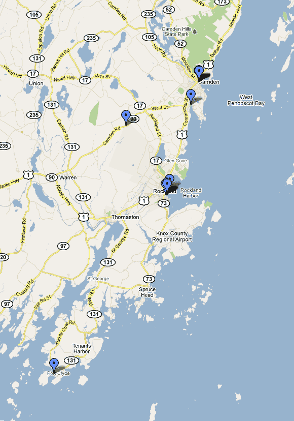 Camden Maine Boat Charters  map