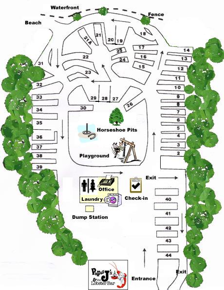 Megunticook Campground Park Map