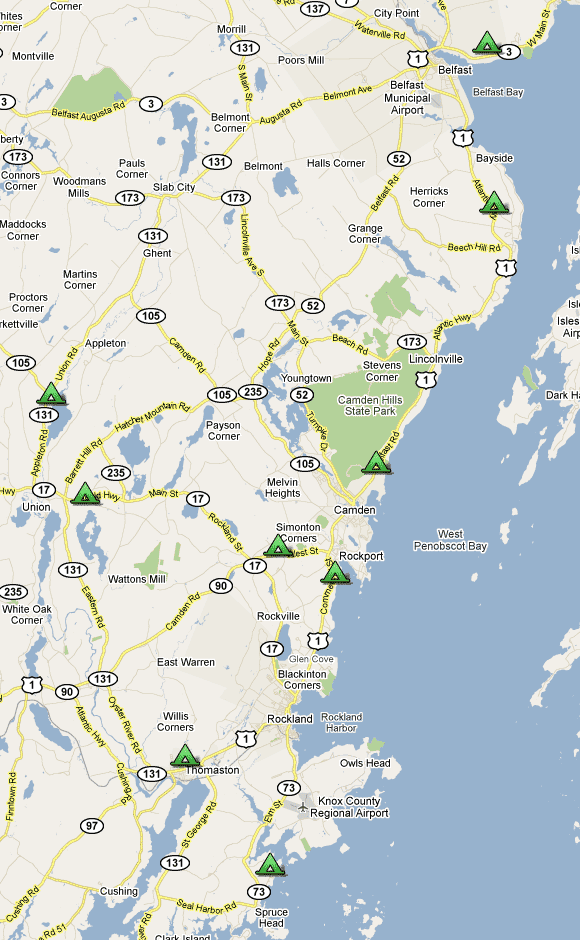 Camden Maine Campgrounds map